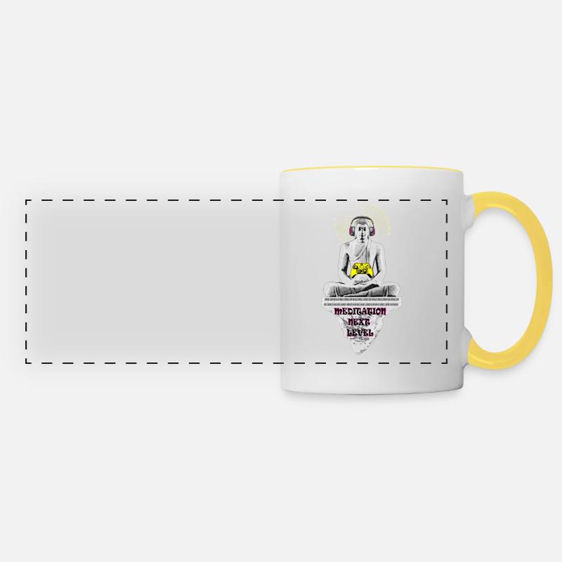 Meditation Next Level - Panoramic Mug - white/yellow