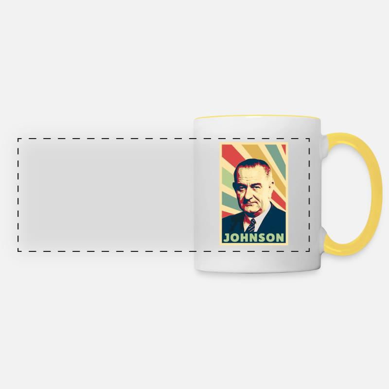 Lyndon B Johnson Vintage Colors - Panoramic Mug - white/yellow
