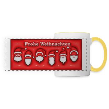 Weihnacht 3D 2 - Panoramatasse - Weiß/Gelb - Vorne