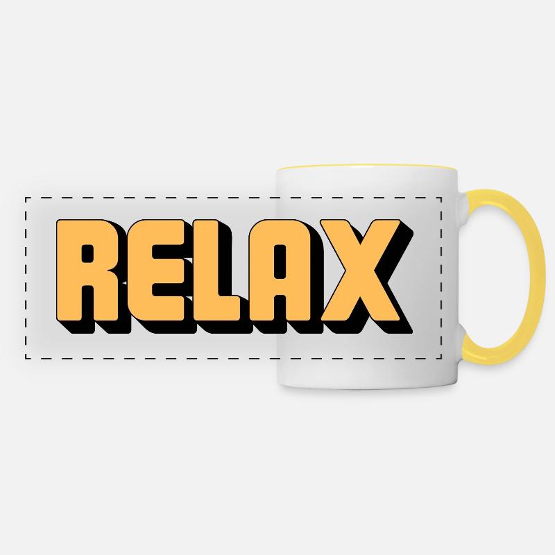 Relax - Panoramic Mug - white/yellow