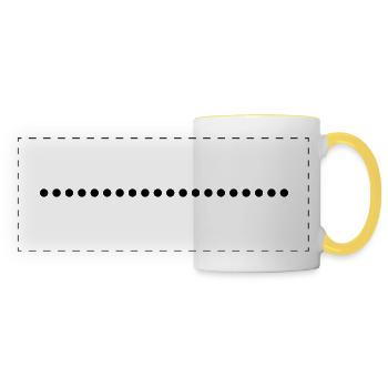 Dotted underscore to design yourself - Panoramic Mug - white/yellow - Front