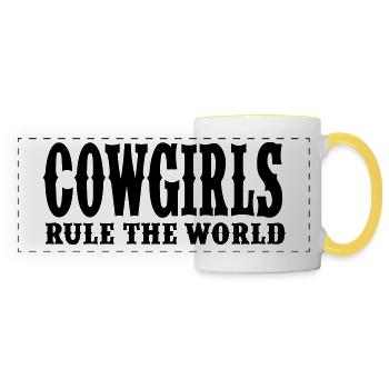 Cowgirls Rule the World - Panoramic Mug - white/yellow - Front