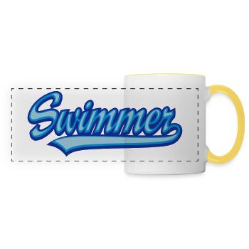 swimmer - Panoramic Mug - white/yellow - Front