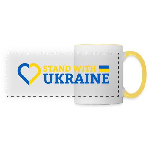 Stand With Ukraine Support Solidarität Herz Flagge - Panoramatasse