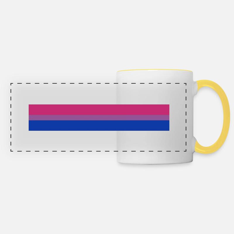 Bisexual Pride Flag - Panoramic Mug - white/yellow