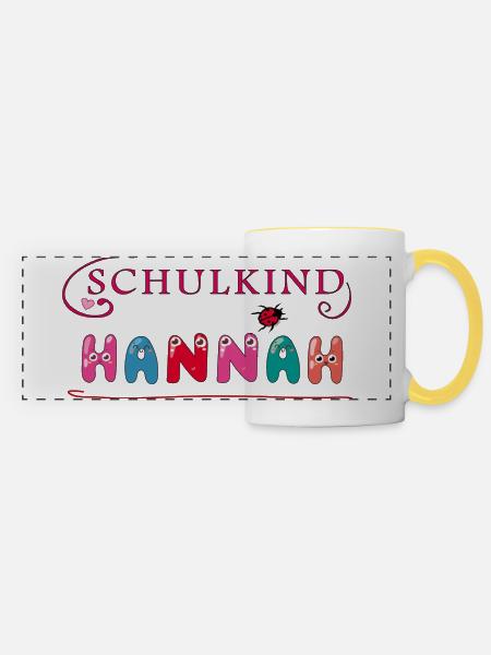 Schulkind Hannah - Panoramatasse - Weiß/Gelb