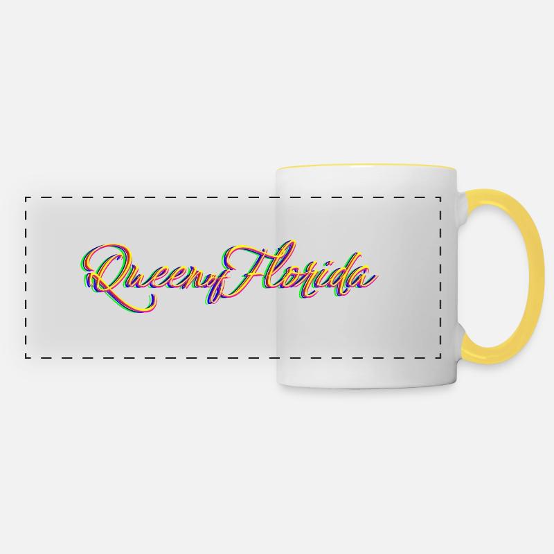 Queen of Florida - Panoramic Mug - white/yellow