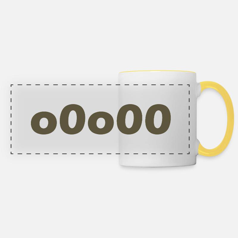 Abstract Nature Pattern T-shirt - Panoramic Mug - white/yellow