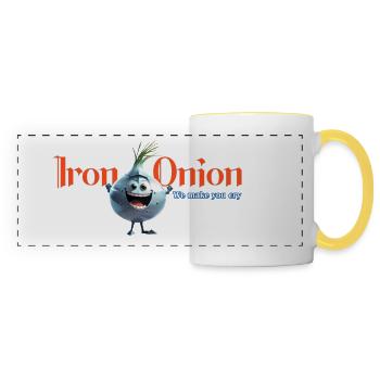 IronOnion rouge médiéval - Mug panoramique contrasté et blanc - blanc/jaune - Devant