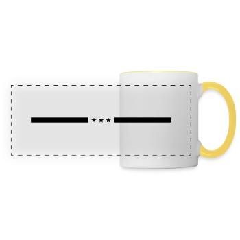 Élément de ligne d’étoile - Mug panoramique contrasté et blanc - blanc/jaune - Devant