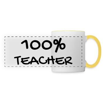 School Teacher Schule Lehrerin Ecole Prof Lehrer - Panoramic Mug - white/yellow - Front