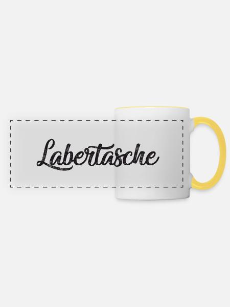 Labertasche - Panoramatasse - Weiß/Gelb