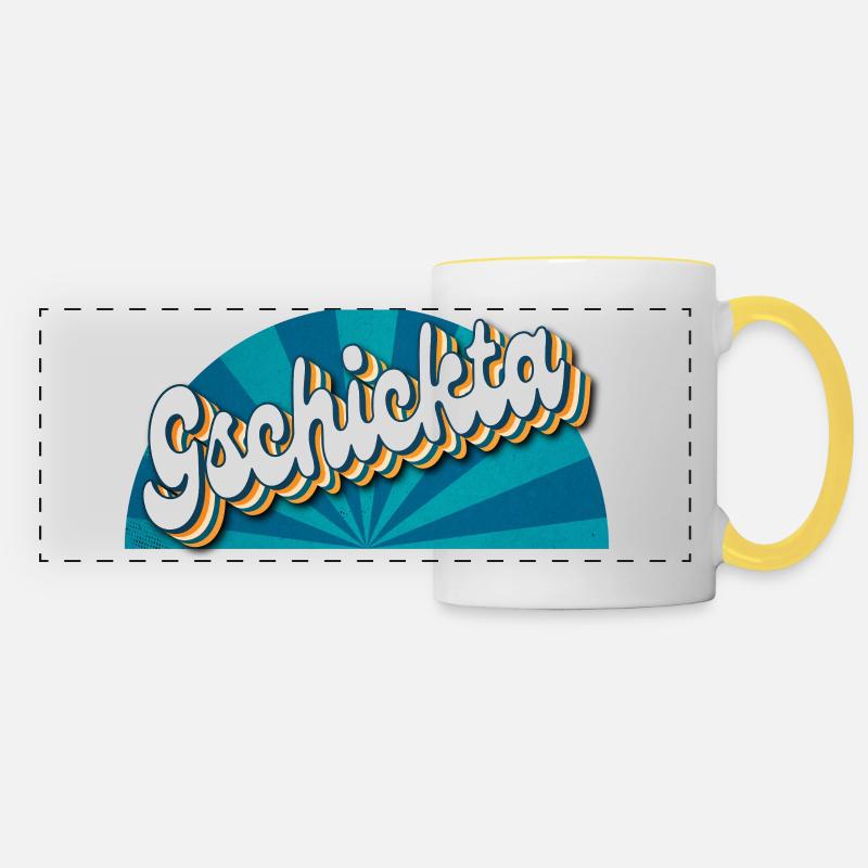 Gschicka - skillful, talented man - Panoramic Mug - white/yellow