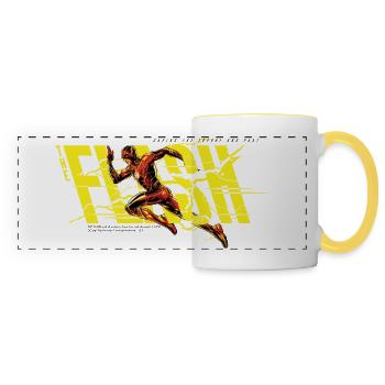 The Flash Rennt Gelber Schriftzug - Panoramatasse - Weiß/Gelb - Vorne