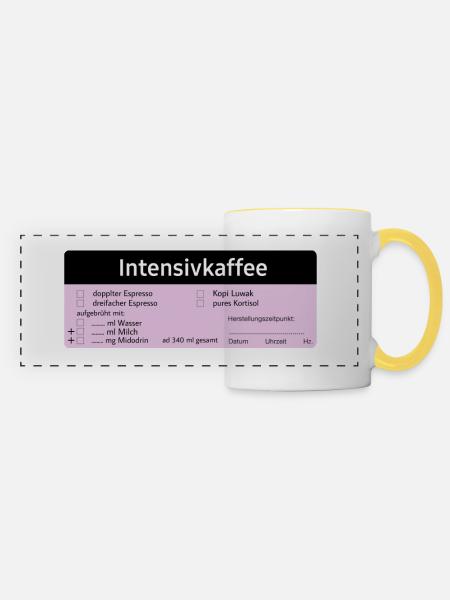 Intensivkaffee - Panoramatasse - Weiß/Gelb
