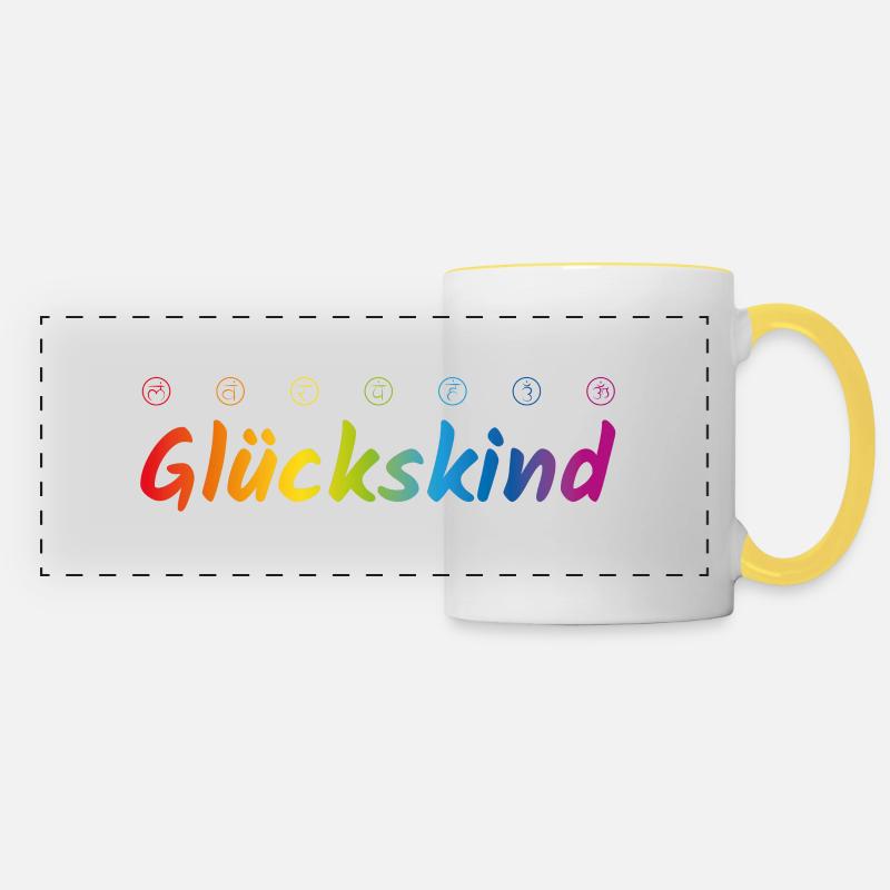 Glückskind - Panoramatasse - Weiß/Gelb