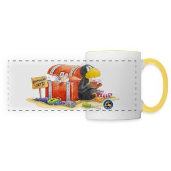 Der kleine Rabe Socke Schmackofatz - Panoramatasse - Weiß/Gelb - Vorne