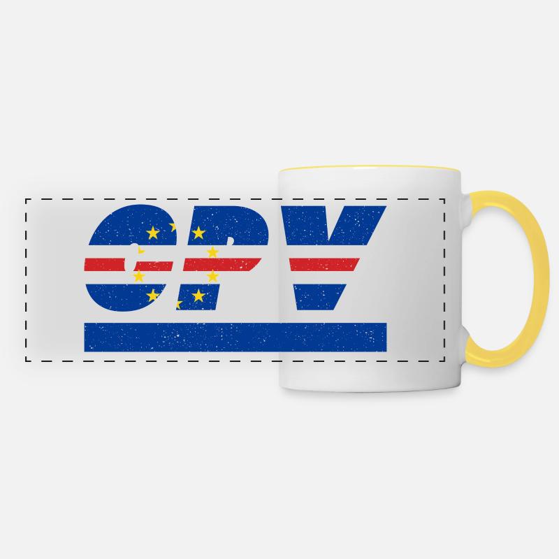Cape Verde flag flag CPV - Panoramic Mug - white/yellow