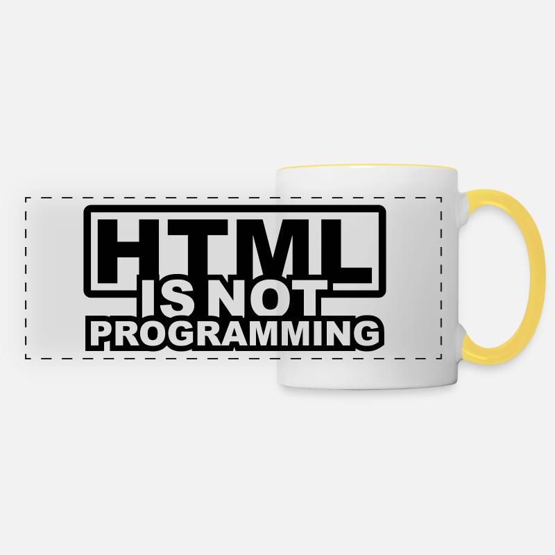 HTML is NOT Programming - Panoramatasse - Weiß/Gelb