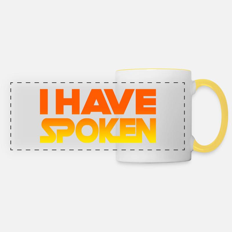 i have spoken - Panoramic Mug - white/yellow