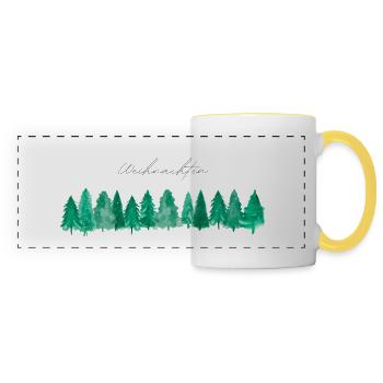 Weihnachten Tannenbaum - Panoramatasse - Weiß/Gelb - Vorne