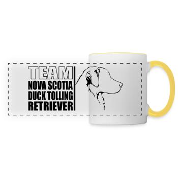 TEAM Nova Scotia Duck Tolling Retriever Wilsigns - Panoramic Mug - white/yellow - Front
