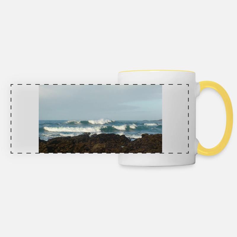 Brittany souvenir gift - Panoramic Mug - white/yellow