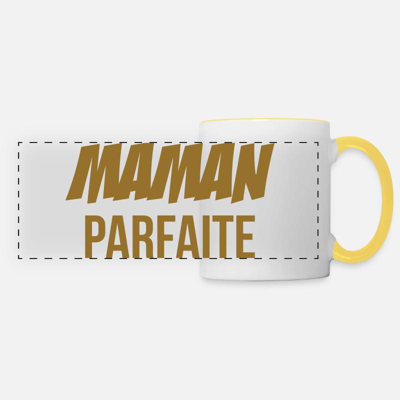 Maman parfaite - Mug panoramique contrasté et blanc - blanc/jaune