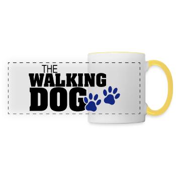 The Walking Dog paw print - Panoramic Mug - white/yellow - Front