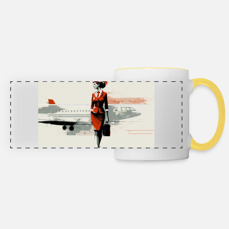 Agent de bord RED - Mug panoramique contrasté et blanc - blanc/jaune