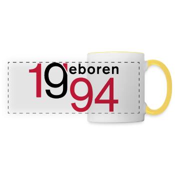Geburtstag Jahrgang 1994 geboren - Panoramatasse - Weiß/Gelb - Vorne