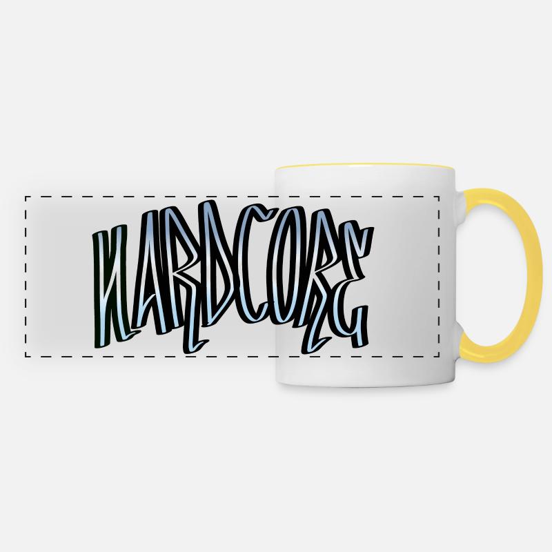 hardcore V2 - Panoramic Mug - white/yellow