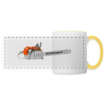 Chainsaw, Forest Mopped - Panoramic Mug - white/yellow - Front