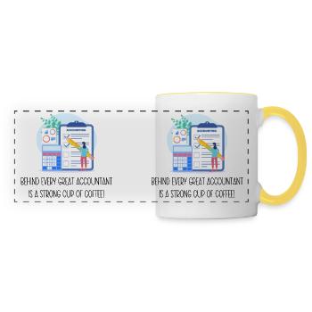 Tasse de comptabilité amusante - Mug panoramique contrasté et blanc - blanc/jaune - Devant