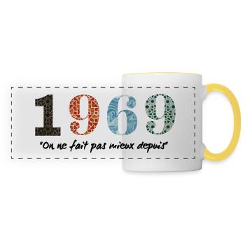 Mug 1969 - Mug panoramique contrasté et blanc - blanc/jaune - Devant