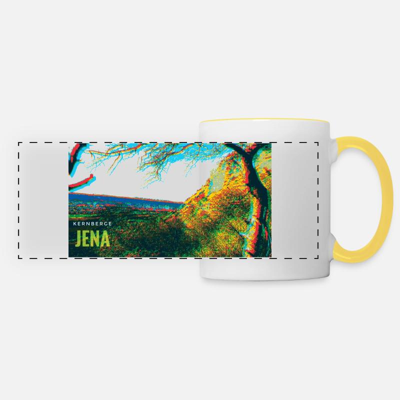 Kernberge Jena - Panoramic Mug - white/yellow