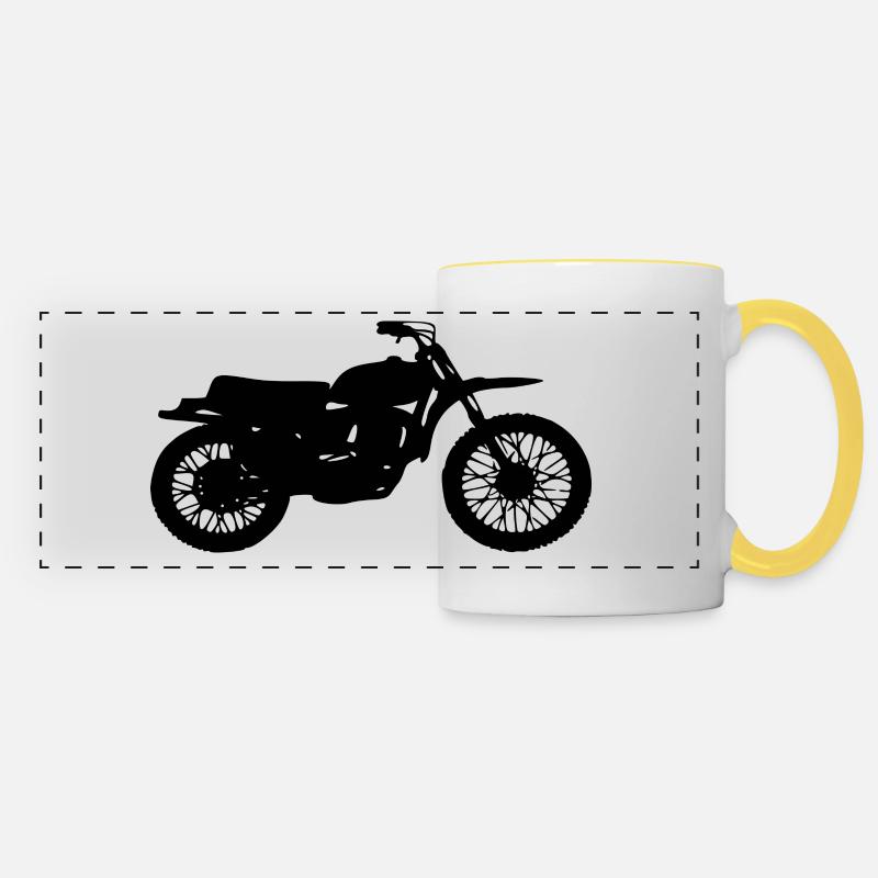 Enduro Motorcycle - Panoramic Mug - white/yellow