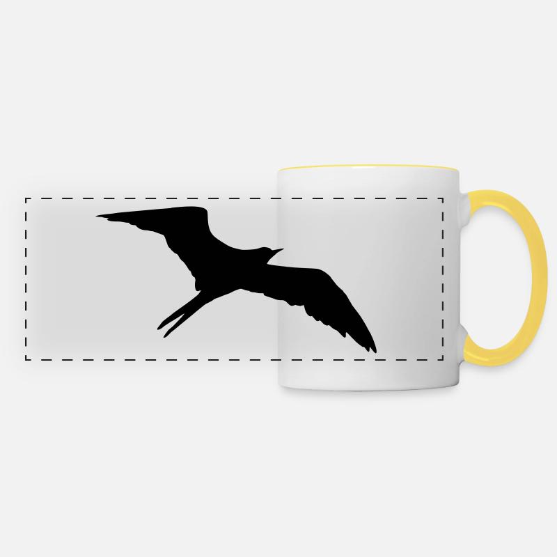 Bird, swallow - Panoramic Mug - white/yellow