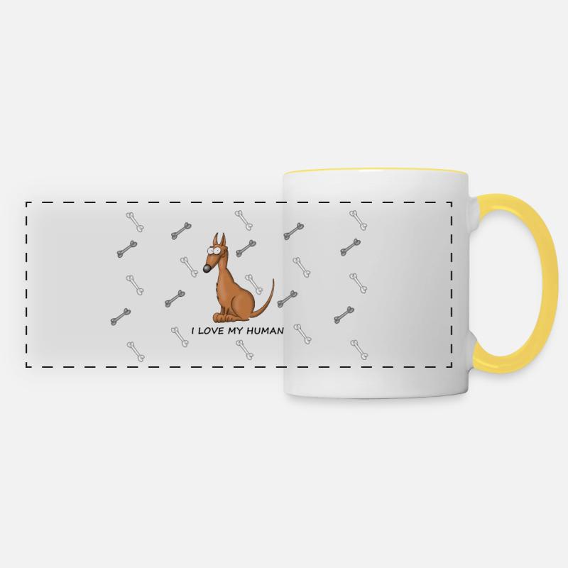 Dog Love - Panoramic Mug - white/yellow