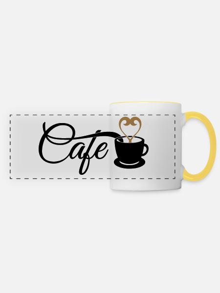 Kaffee - Panoramatasse - Weiß/Gelb