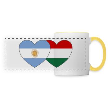 Argentinien Ungarn Flagge Herz - Panoramatasse - Weiß/Gelb - Vorne