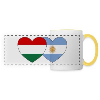 Ungarn Argentinien Flagge Herz - Panoramatasse - Weiß/Gelb - Vorne