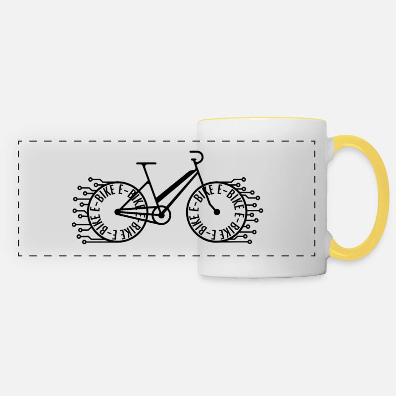 E Vélo Vélo - Mug panoramique contrasté et blanc - blanc/jaune