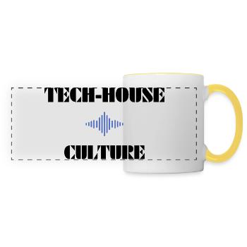 Culture des maisons technologiques - Mug panoramique contrasté et blanc - blanc/jaune - Devant