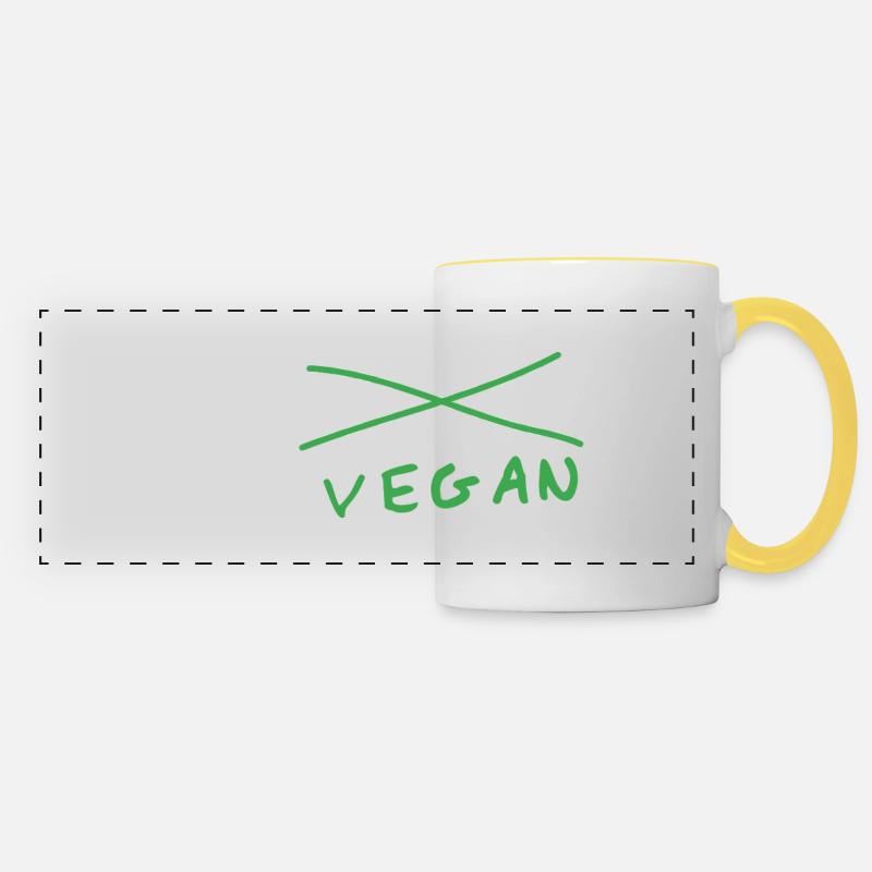 Yes vegan - Panoramatasse - Weiß/Gelb
