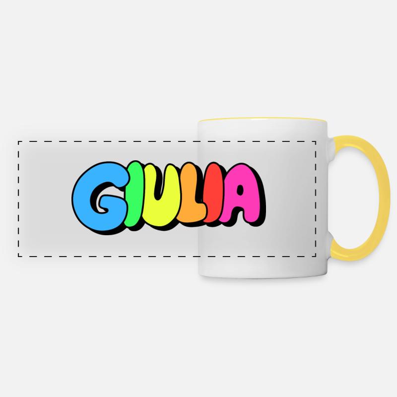 Giulia - Mug panoramique contrasté et blanc - blanc/jaune