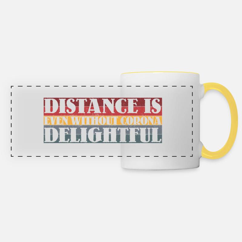 Distance is delightful - Panoramic Mug - white/yellow