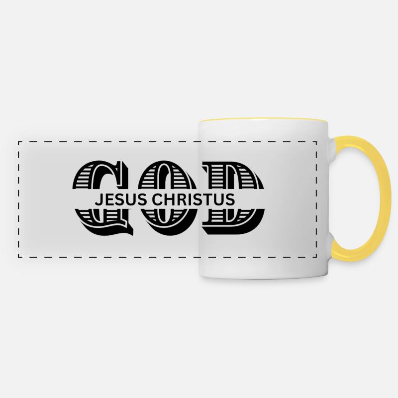 DIEU - Mug panoramique contrasté et blanc - blanc/jaune