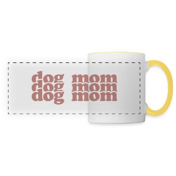 Maman chien - Mug panoramique contrasté et blanc - blanc/jaune - Devant