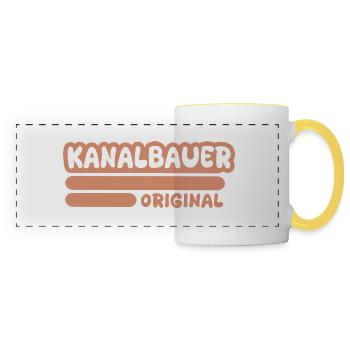 Constructeur d’égouts comme profession - Mug panoramique contrasté et blanc - blanc/jaune - Devant